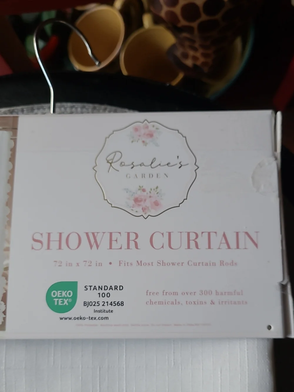 Rosalie's Garden Lace Appliqué Shower Curtain